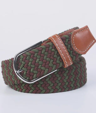 Unisex Gevlochten Elastische Riem met Pin Gesp - 107-130cm