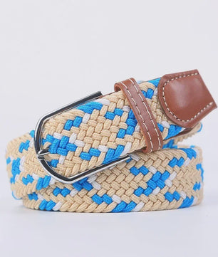 Unisex Gevlochten Elastische Riem met Pin Gesp - 107-130cm