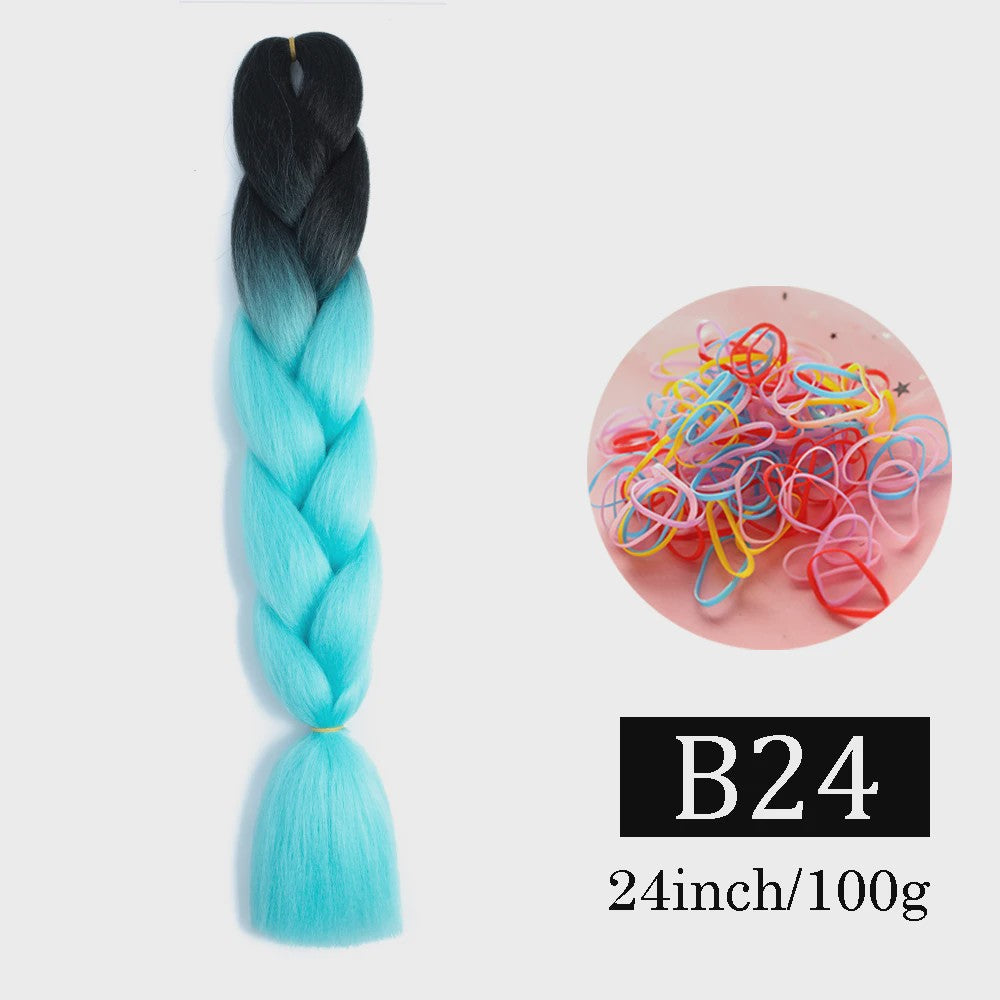 24 Inch Jumbo Braids Haarverlenging - Synthetisch Vlechtkapsel met Ombre Kleuren