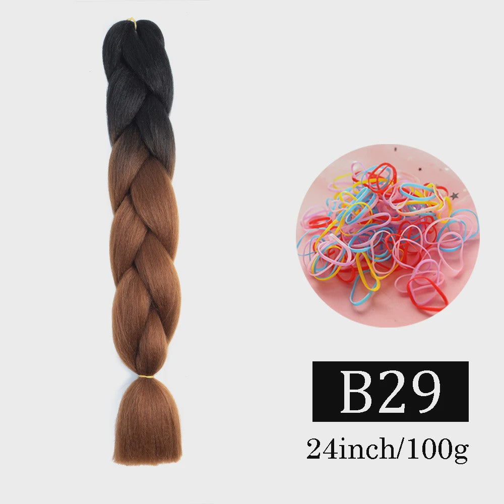 24 Inch Jumbo Braids Haarverlenging - Synthetisch Vlechtkapsel met Ombre Kleuren