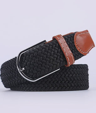 Unisex Gevlochten Elastische Riem met Pin Gesp - 107-130cm