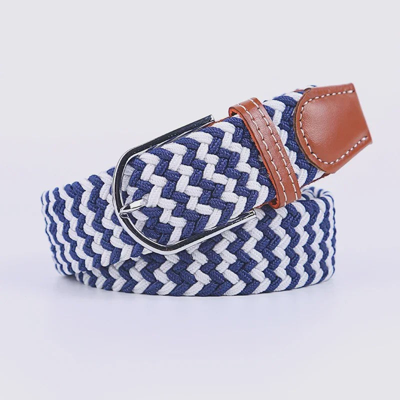 Unisex Gevlochten Elastische Riem met Pin Gesp - 107-130cm