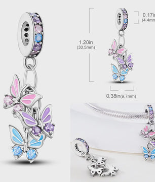 925 Sterling Zilveren Bedel: Vlinder & Vuurvliegje - DIY Sieraden voor Armband & Ketting