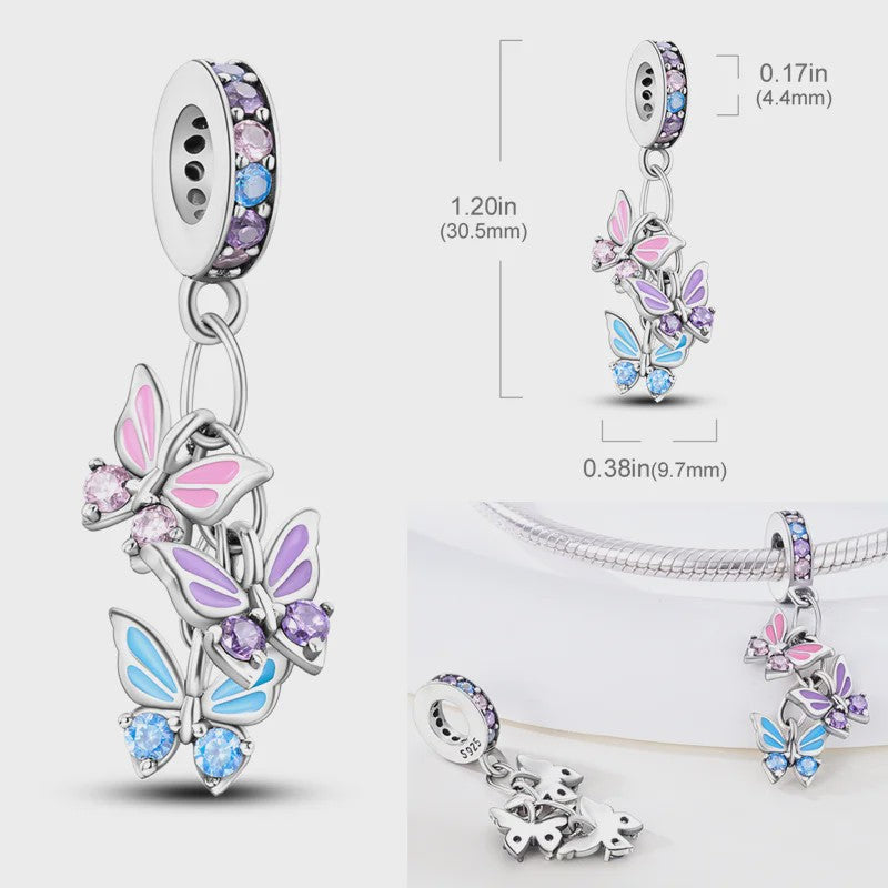 925 Sterling Zilveren Bedel: Vlinder & Vuurvliegje - DIY Sieraden voor Armband & Ketting
