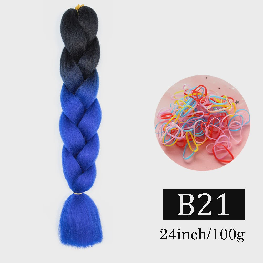 24 Inch Jumbo Braids Haarverlenging - Synthetisch Vlechtkapsel met Ombre Kleuren