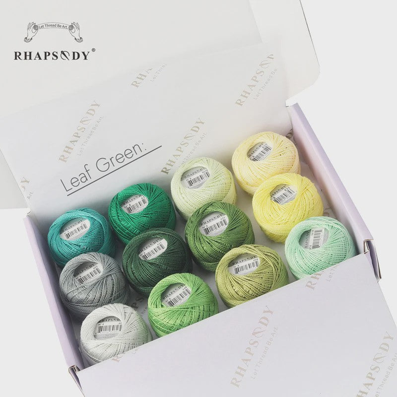Rhapsody Pearl Cotton Garen Set - Maat 8 - 12 Bollen voor Haken, Borduren & Knutselen