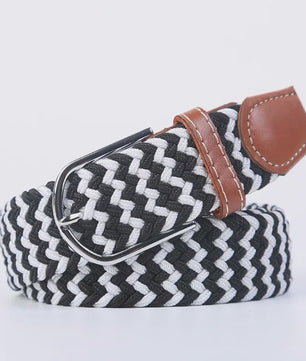 Unisex Gevlochten Elastische Riem met Pin Gesp - 107-130cm