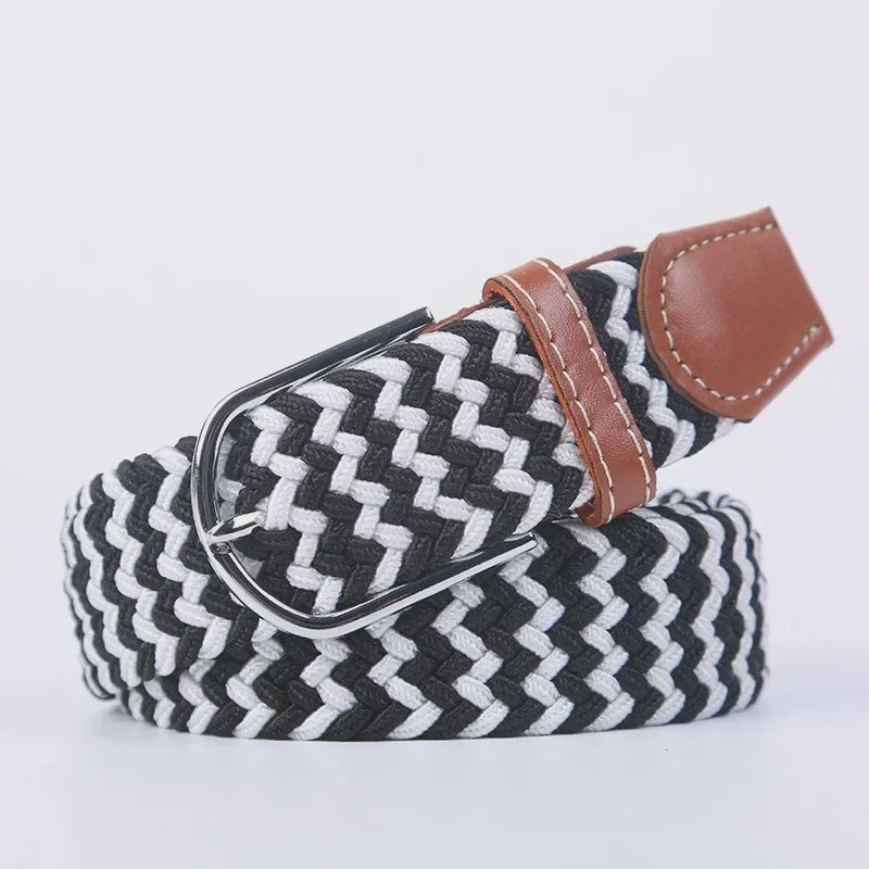 Unisex Gevlochten Elastische Riem met Pin Gesp - 107-130cm