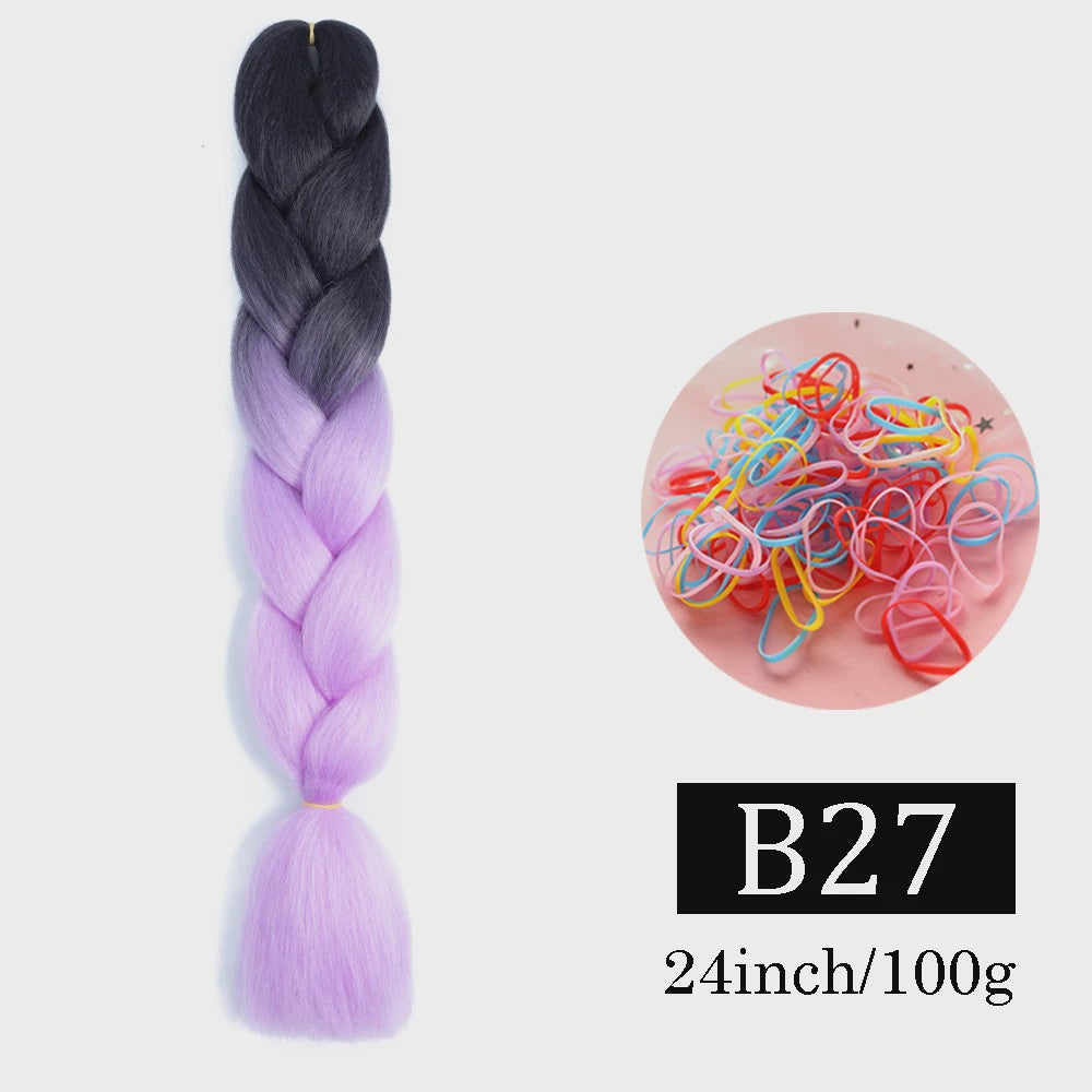 24 Inch Jumbo Braids Haarverlenging - Synthetisch Vlechtkapsel met Ombre Kleuren