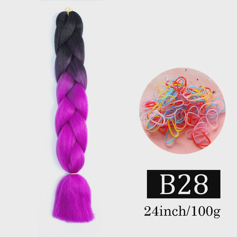 24 Inch Jumbo Braids Haarverlenging - Synthetisch Vlechtkapsel met Ombre Kleuren