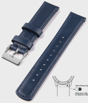 Top Grain Echt Lederen Horlogeband - 20mm/22mm Quick Release - Voor Heren, Dames & Samsung Galaxy Watch