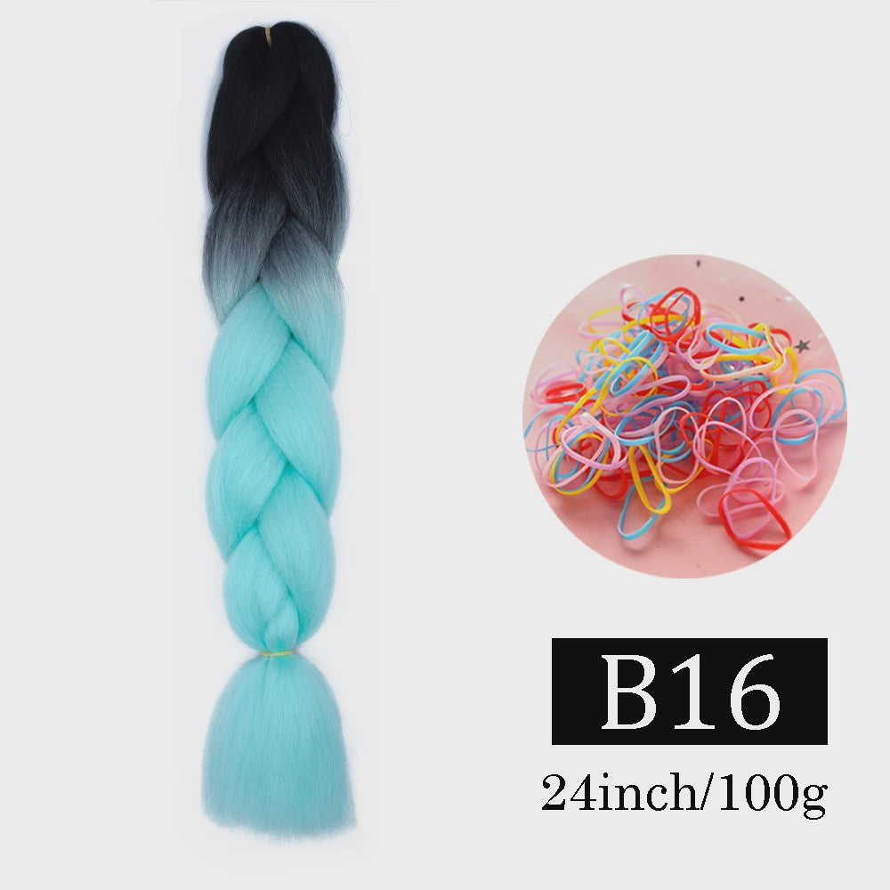24 Inch Jumbo Braids Haarverlenging - Synthetisch Vlechtkapsel met Ombre Kleuren