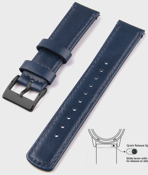 Top Grain Echt Lederen Horlogeband - 20mm/22mm Quick Release - Voor Heren, Dames & Samsung Galaxy Watch