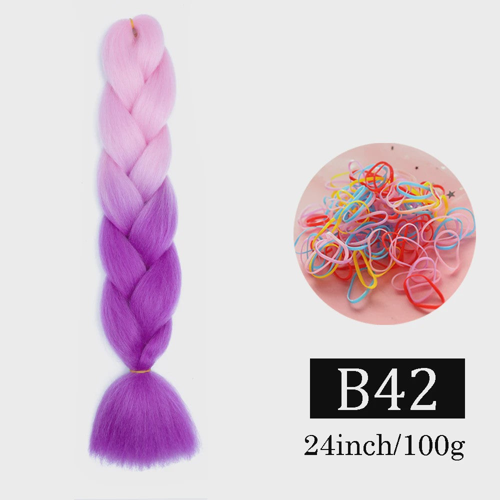 24 Inch Jumbo Braids Haarverlenging - Synthetisch Vlechtkapsel met Ombre Kleuren