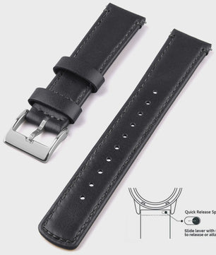 Top Grain Echt Lederen Horlogeband - 20mm/22mm Quick Release - Voor Heren, Dames & Samsung Galaxy Watch
