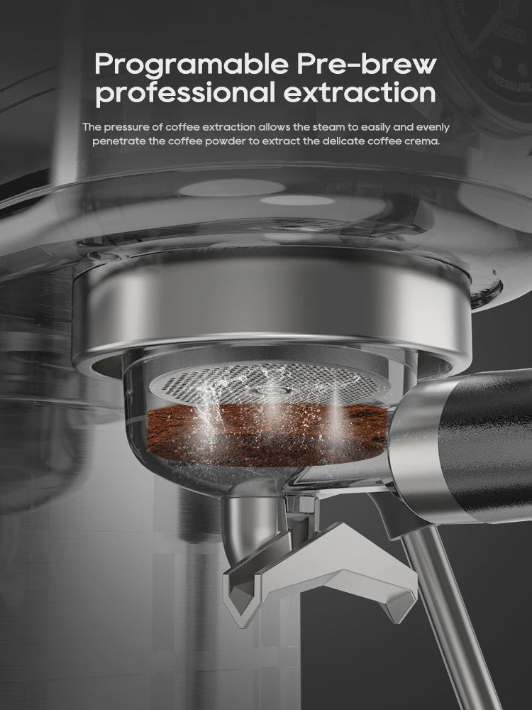 HiBREW H10B Espresso Machine: 20 Bar, Instelbare Temperatuur, Koud & Warm, Super Slim Koffiezetapparaat