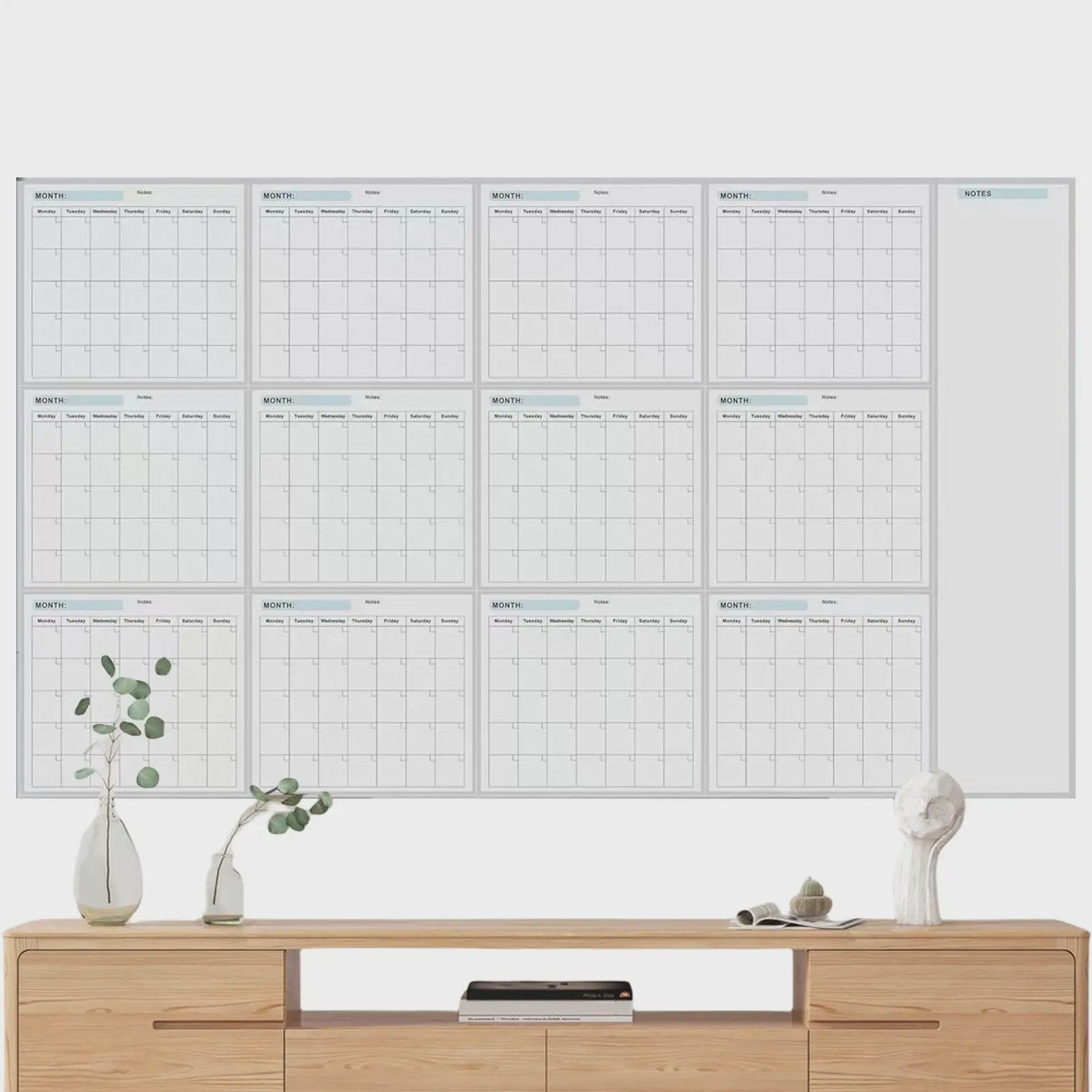 Grote Uitwisbare Jaarkalender Whiteboard Planner - 12 Maanden