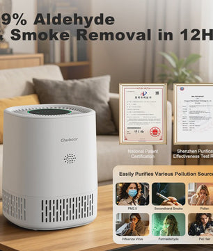 Chuboor Luchtreiniger H13 HEPA met WiFi & App Bediening - Stil & Compact voor Ruimtes tot 20m²