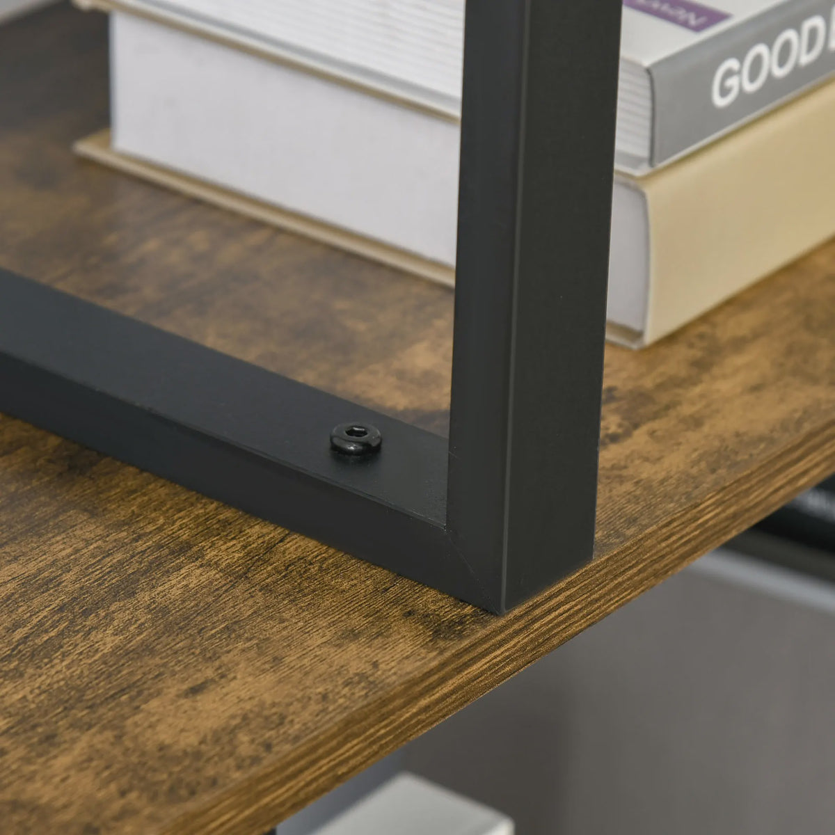 Industriële Boekenkast met 5 Niveaus - Stijlvolle Trapvormige Kamerverdeler
