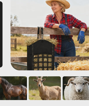 Duurzame Hooi Netten Tas voor Paarden, Geiten & Schapen - Grote Opening & Verstelbare Banden