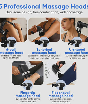 Professionele Massage Gun met 6 Koppen: Diepe Weefsel Vibratiemassage voor Herstel