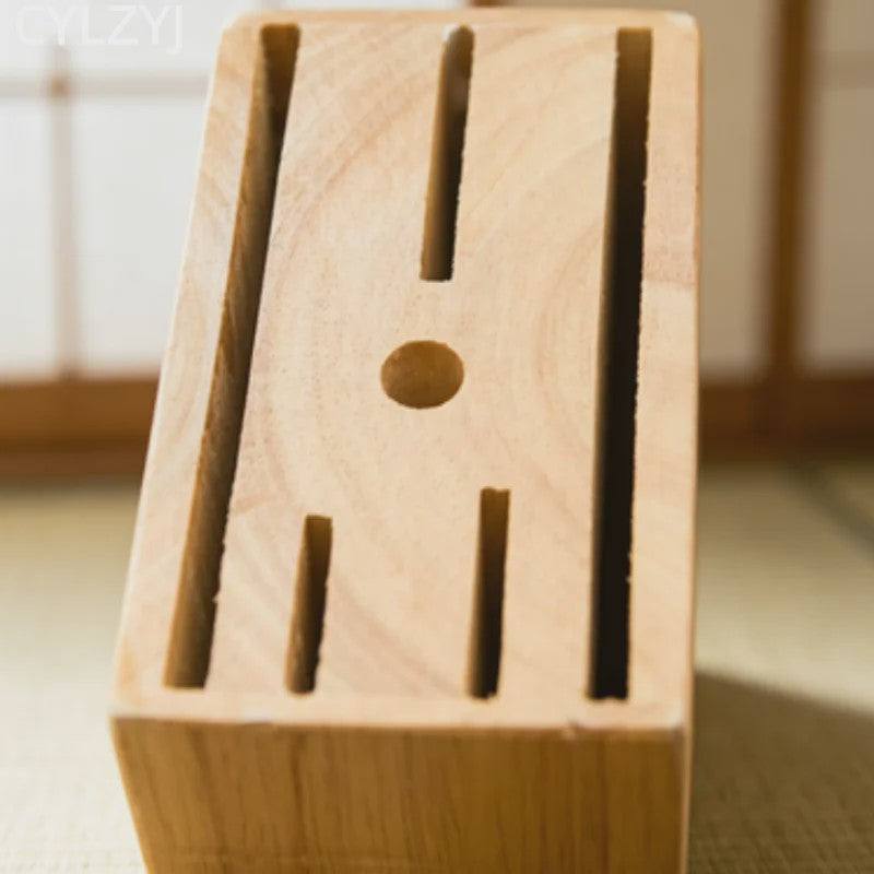 Extra Groot Houten Messenblok - Ruimtebesparende Keuken Organizer voor Messen tot 12 cm