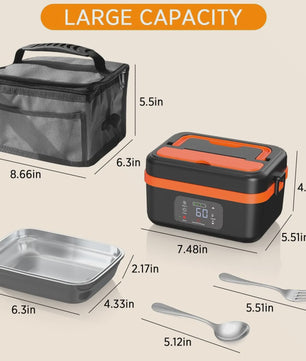 Draagbare Elektrische Lunchbox 1L met Timer & Powerbank - Altijd Warme Maaltijden Onderweg