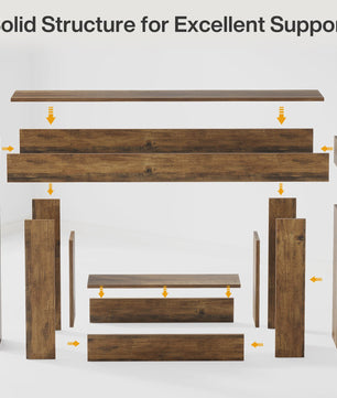 Tribesigns Console Tafel 160 cm - Farmhouse Entree Tafel met U-vormige Basis en Open Plank