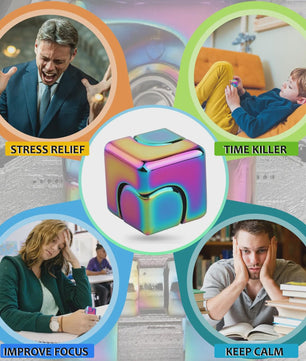 Alloy Cube Spinner Fidget Toy: Anti-Stress, Focus & Draagbaar Speelgoed