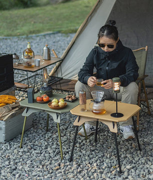 WESTTUNE Ultralichte Opvouwbare Campingtafel - Dubbel Doel, Draagbaar & Verstelbaar voor Buitenactiviteiten