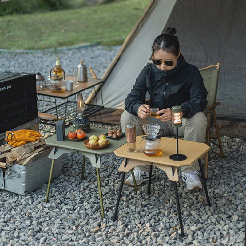 WESTTUNE Ultralichte Opvouwbare Campingtafel - Dubbel Doel, Draagbaar & Verstelbaar voor Buitenactiviteiten