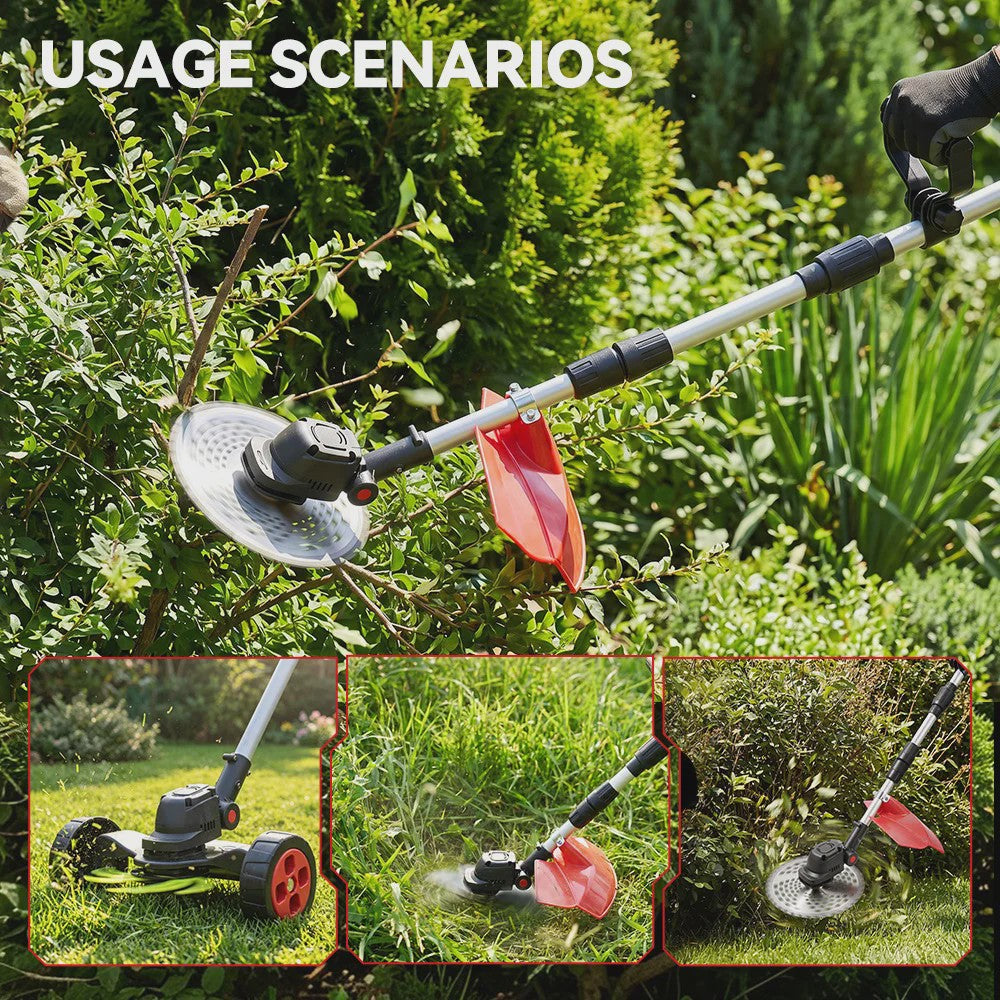 ONEVAN 9-inch Accu Grasmaaier & Grastrimmer - Borstelloos, 40000RPM, Opvouwbaar, Makita 18V Compatibel