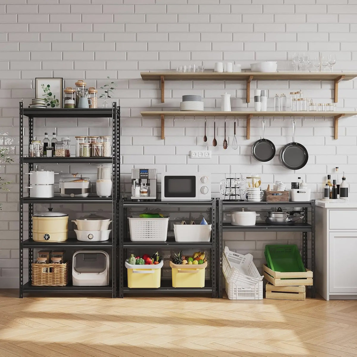 Robuust Stalen Stellingkast 3 of 5 etages - Verstelbaar voor Garage, Keuken, Werkplaats