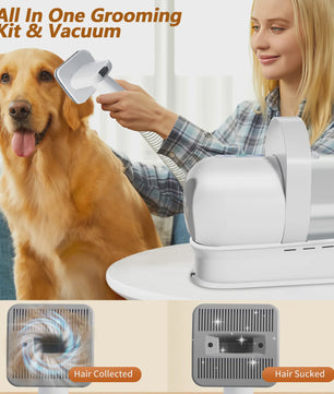 7-in-1 Honden en Katten Trim- en Vacuümset: Blaast, Zuigt & Trimt