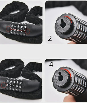 5-Cijferig Combinatieslot Ketting voor Motor, Fiets & Elektrische Voertuigen - Anti-diefstal Beveiliging