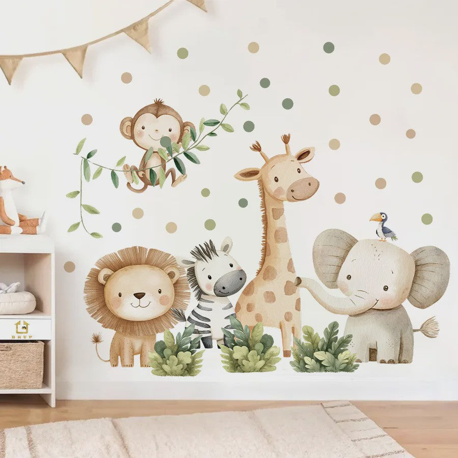 Schattige Bosdieren Muurstickers voor Kinderkamer, Babykamer & Peuterdecoratie - Vinyl Behang