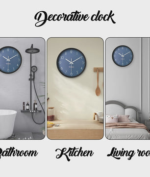 Moderne Donkerblauwe Wandklok - Stille Quartz, 20cm - Woonkamer, Keuken, Slaapkamer Decoratie