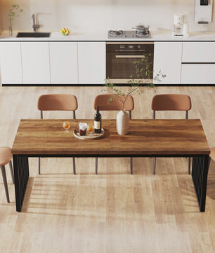 Industriële Eettafel 180 cm - Hout & Metaal - Geschikt voor 4-6 Personen
