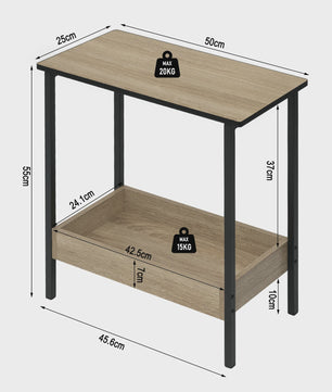 Stijlvolle Bijzettafel met 2 Niveaus en Opbergruimte - Perfect voor Woonkamer of Slaapkamer