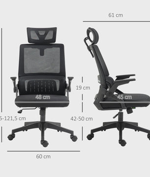 Ergonomische Bureaustoel Zwart - Verstelbaar, Kantelbaar, Mesh Rug & Hoofdsteun