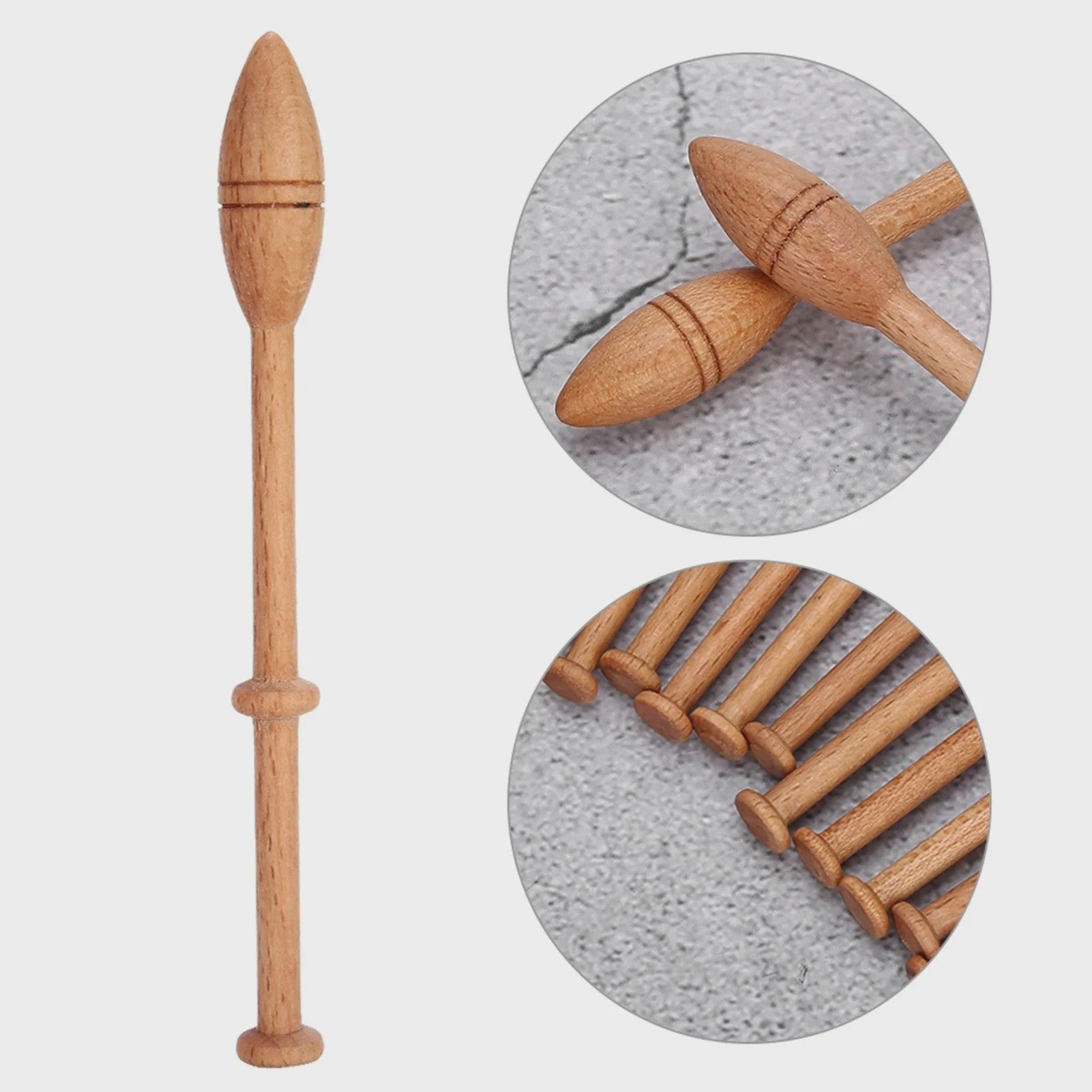 12x Houten Kantklosjes - Antiek & Ambachtelijk Handwerkgereedschap