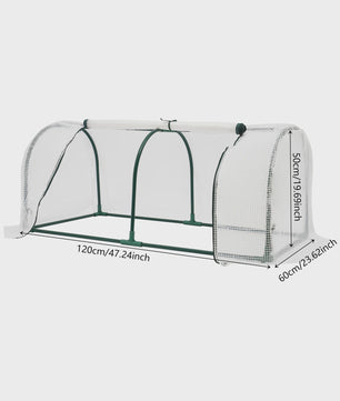 Kleine Kweekkas 120x60x50cm met oprolbare ramen - Ideaal voor balkon en tuin