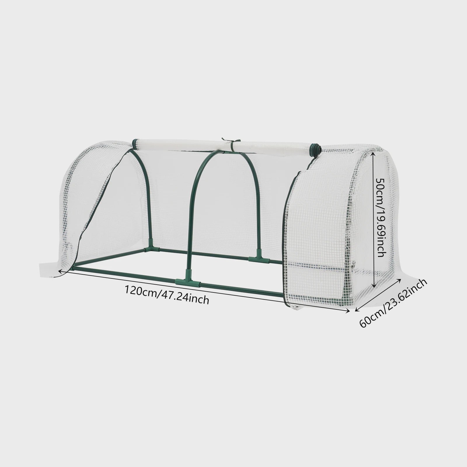 Kleine Kweekkas 120x60x50cm met oprolbare ramen - Ideaal voor balkon en tuin