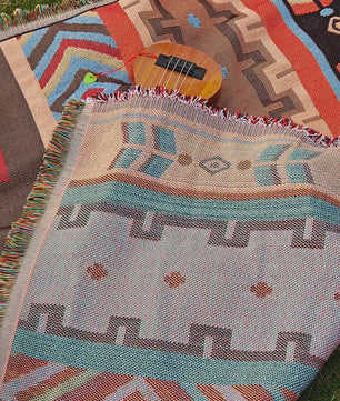 Veelzijdige Bohemian Deken in Westerse Stijl - Perfect voor Buiten, Camping, Picknick & Sofa
