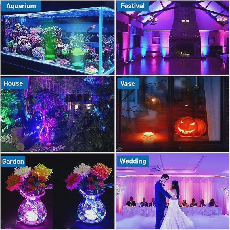 Waterdichte Onderwater LED Verlichting RGB met Afstandsbediening - Kleurveranderend, Batterijgevoed