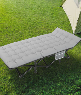 Opvouwbaar Campingbed met Matras - Draagbaar & Robuust Kampeerbed voor Volwassenen (200kg)