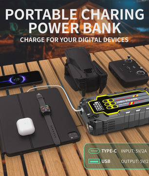 AntPower 1200A 4-in-1 Jump Starter: Krachtige Powerbank & Accubooster voor Benzine en Diesel