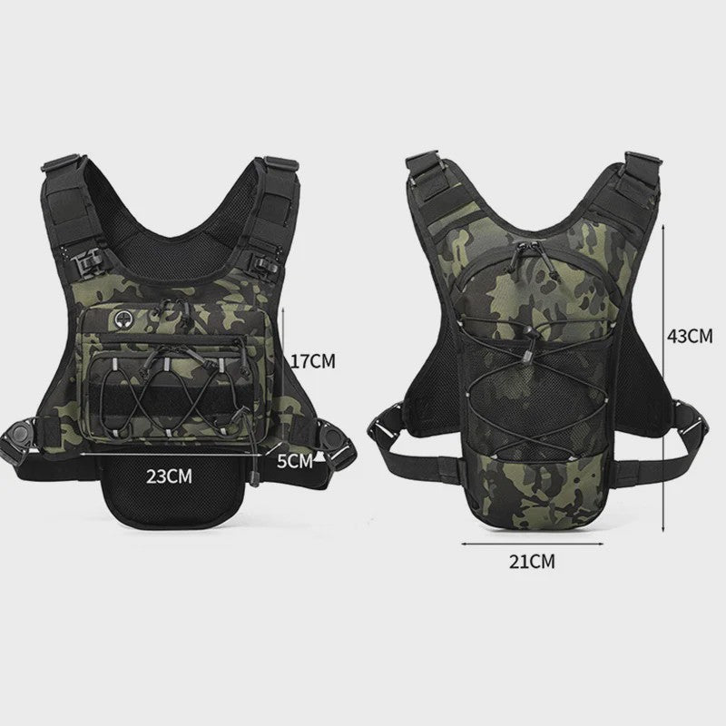 Tactisch Borstvest met Hydratatie en Opbergvakken - Ideaal voor Outdoor Sporten