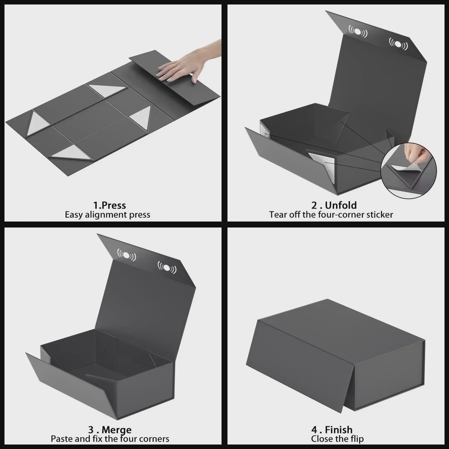 Grote Magnetische Cadeaubox met Deksel - 33x25x12cm - Luxe Inklapbare Verpakking