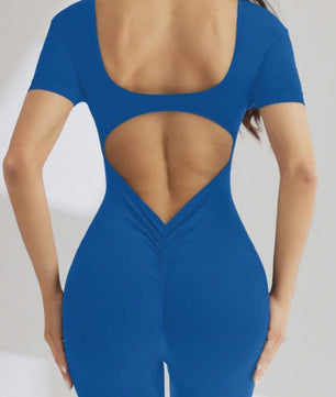 Naadloze Body met U-hals en Korte Mouwen - Optimaal voor Fitness & Gym